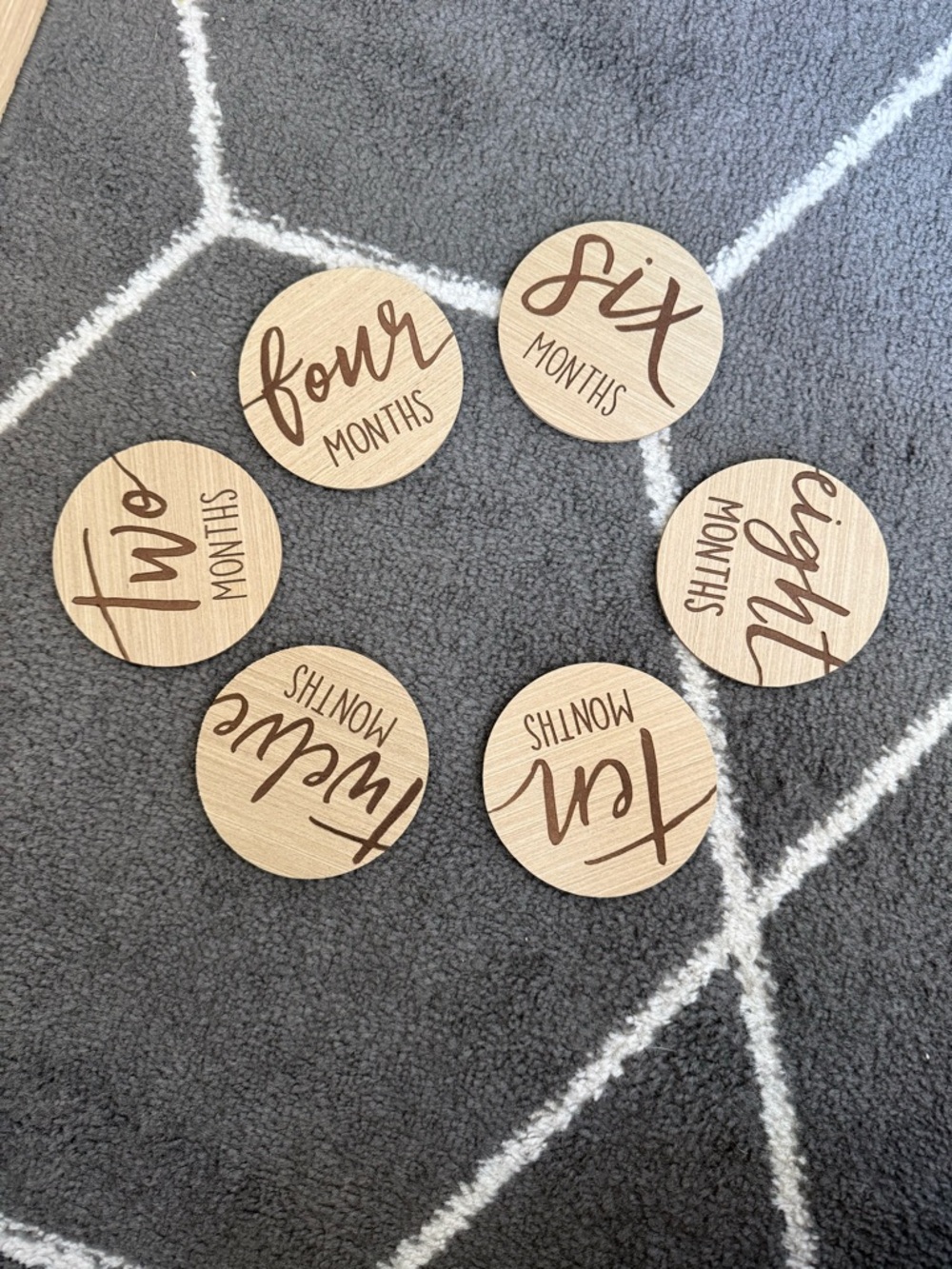 Wooden Baby Monthly Milestone Discs - Picture 3 of 4